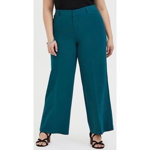 NWT Torrid dark teal wide leg dress pant